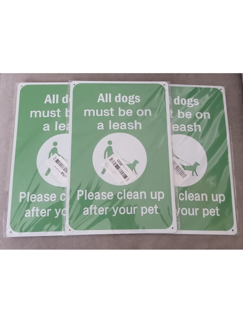 Dog Leash Signs Clean Up After Pet Outdoor Metal Sign Green